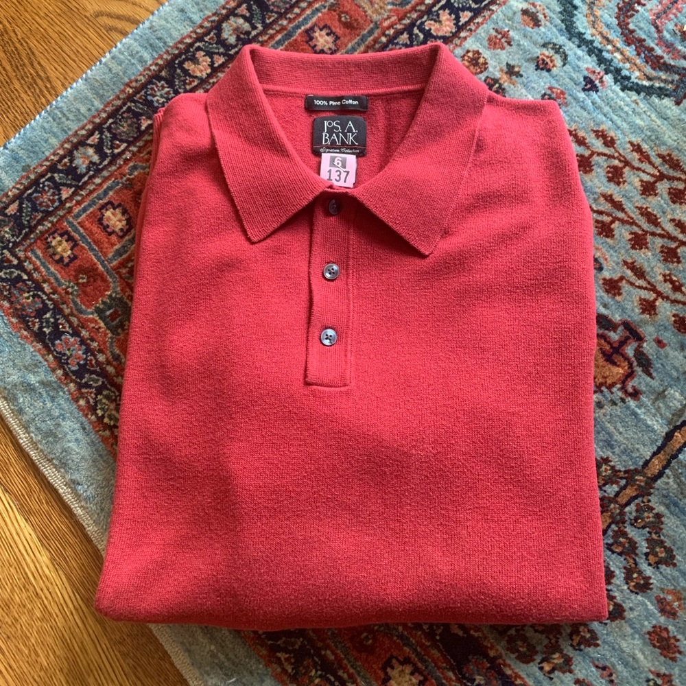 Jos A Banks Pima cotton long sleeve sweater.